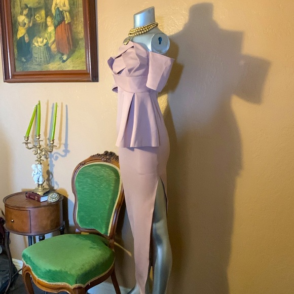 NWT ASOS Lavender/Blush Draped Midi Dress.  Sz 2 - Picture 3 of 5